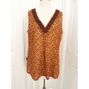 Tommy Bahama Womens Autumn Leaf Kaleido Geo Tunic Size‎ Large NWT